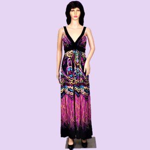 OBECCA size S multicolor sleeveless maxi dress polyester/spandex hand wash only
